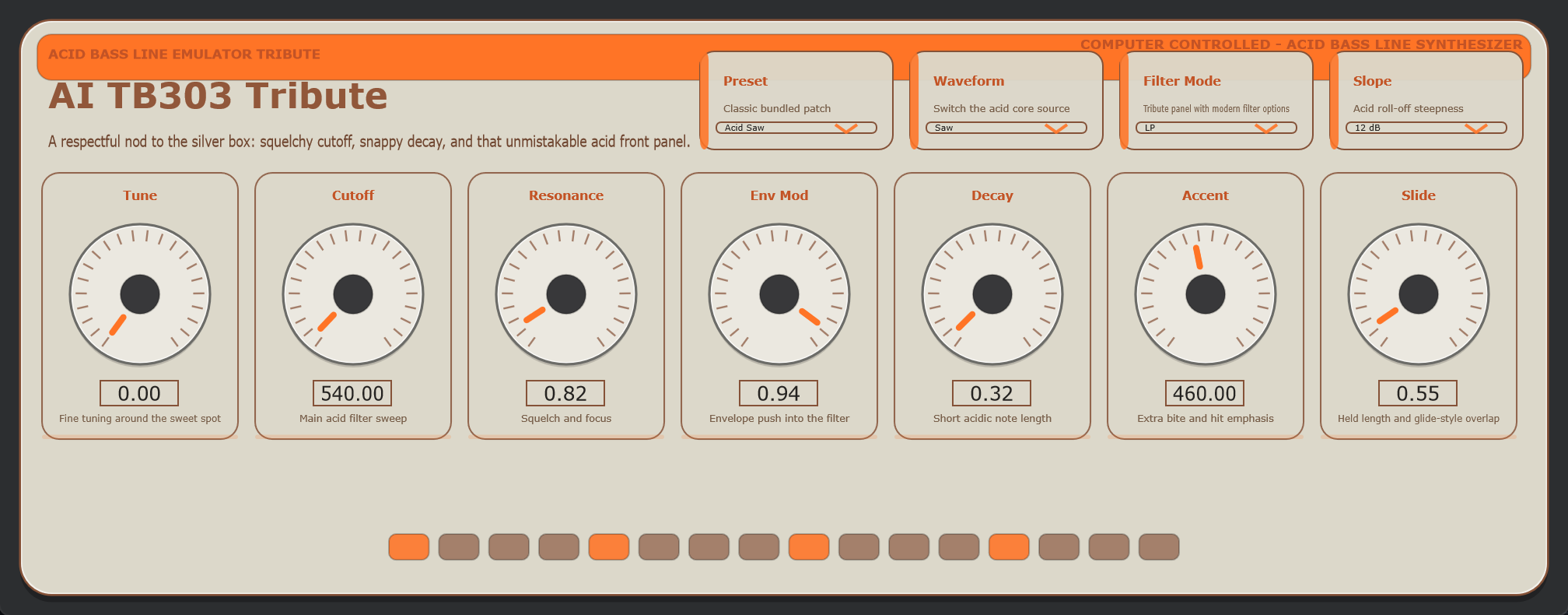 AI TB303 editor window in Mutagen
